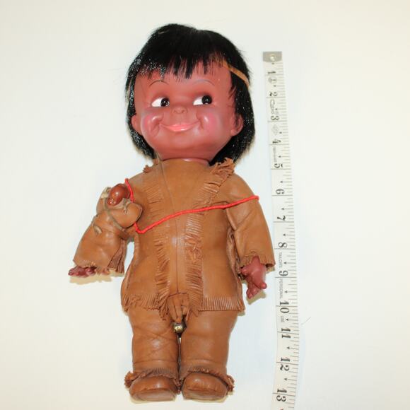 "Wild West" Leather Clad Native Tribal Children's Doll with Papoose 13" - Picture 7 of 7